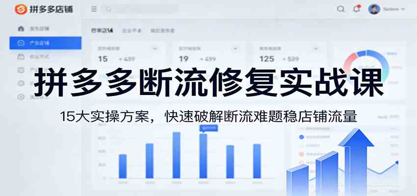 拼多多断流修复实战课：15大实操方案，快速破解断流难题稳店铺流量-佳佳云创网