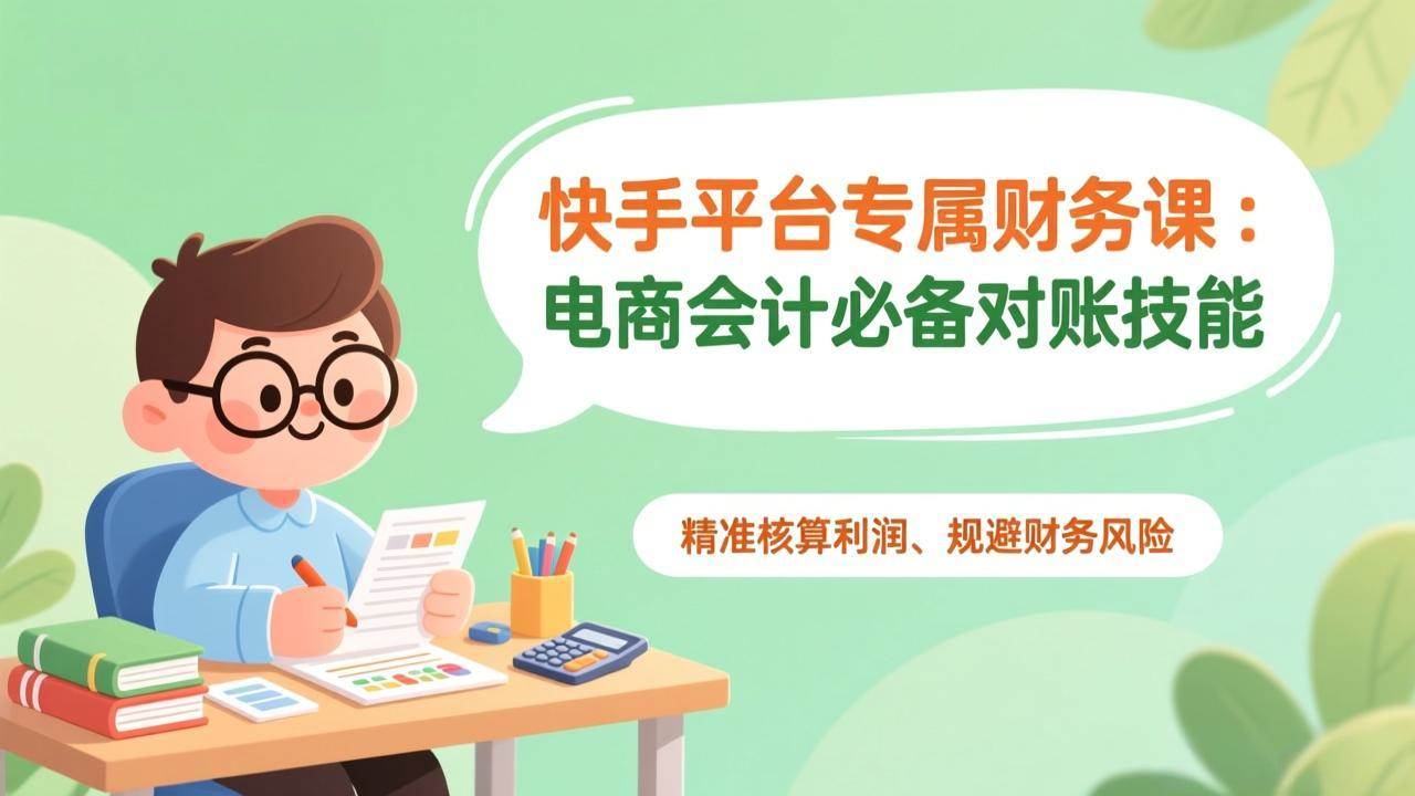 （17167期）快手平台专属财务课：电商会计必备对账技能，精准核算利润、规避财务风险-佳佳云创网