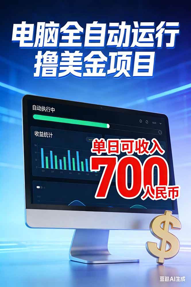 （17169期）2026年电脑全自动赚美金项目，单电脑日收益700+-佳佳云创网