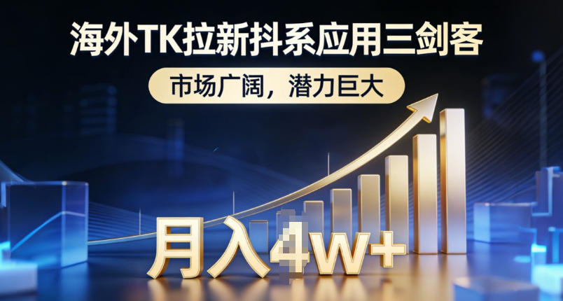 海外TK拉新抖系应用三剑客，市场广阔，潜力巨大，月入1w+-佳佳云创网