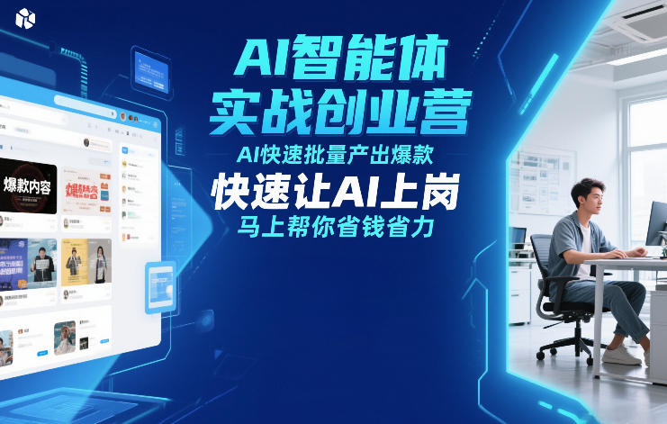 AI智能体实战创业营12月23-25号线下课，AI快速批量产出爆款，快速让AI上岗，马上帮你省钱省力-佳佳云创网