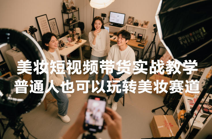 美妆短视频带货实战教学，普通人也可以玩转美妆赛道-佳佳云创网