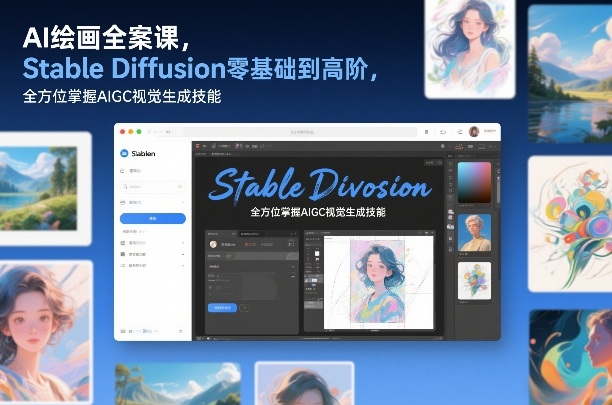 AI绘画全案课，Stable Diffusion零基础到高阶，全方位掌握AIGC视觉生成技能-佳佳云创网
