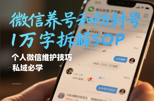 微信养号和防封号1万字拆解SOP，个人微信维护技巧，私域必学【文档】-佳佳云创网
