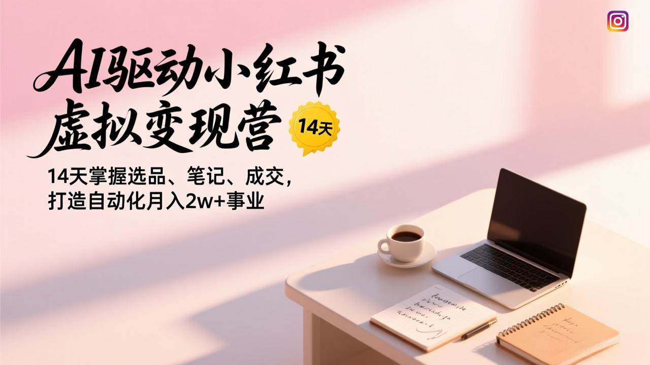 （17204期）AI驱动小红书虚拟变现营，14天掌握选品、笔记、成交，打造自动化月入2w+事业-佳佳云创网