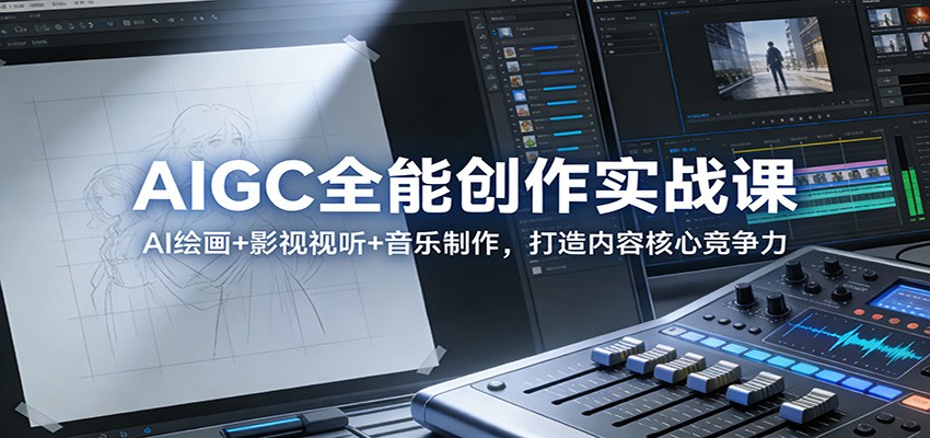 AIGC全能创作实战课：AI绘画+影视视听+音乐制作，打造内容核心竞争力-佳佳云创网