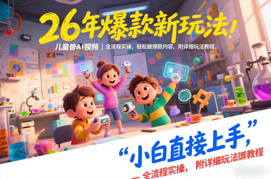 26年爆款新玩法，儿童科普AI视频，全流程实操，轻松做爆款内容，小白直接上手，附详细玩法教程-佳佳云创网