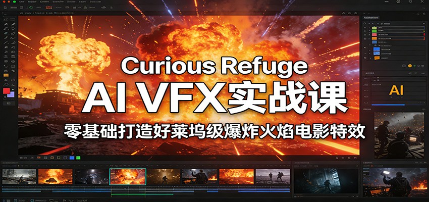 Curious Refuge AI VFX实战课，零基础打造好莱坞级爆炸火焰电影特效-佳佳云创网