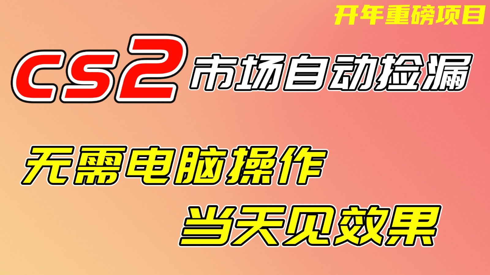 CS2市场挂机项，无需电脑操作，无需进入游戏，当天见效果，支持任何形式验证-佳佳云创网