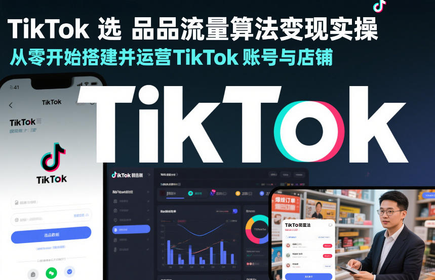 TikTok选品流量算法变现实操，从零开始搭建并运营TikTok账号与店铺-佳佳云创网
