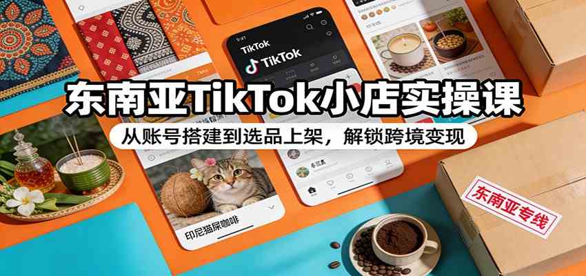 东南亚TikTok小店实操课：从账号搭建到选品上架，解锁跨境变现-佳佳云创网