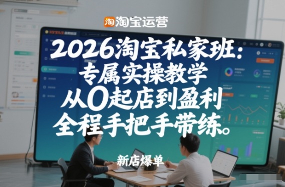 2026淘宝私家班：专属实操教学，从0起店到盈利，全程手把手带练-佳佳云创网
