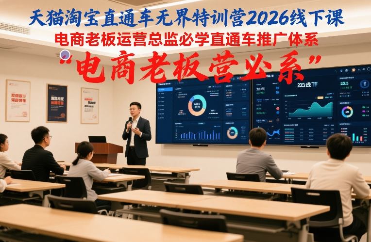 天猫淘宝直通车无界特训营2026线下课，电商老板运营总监必学直通车推广体系-佳佳云创网