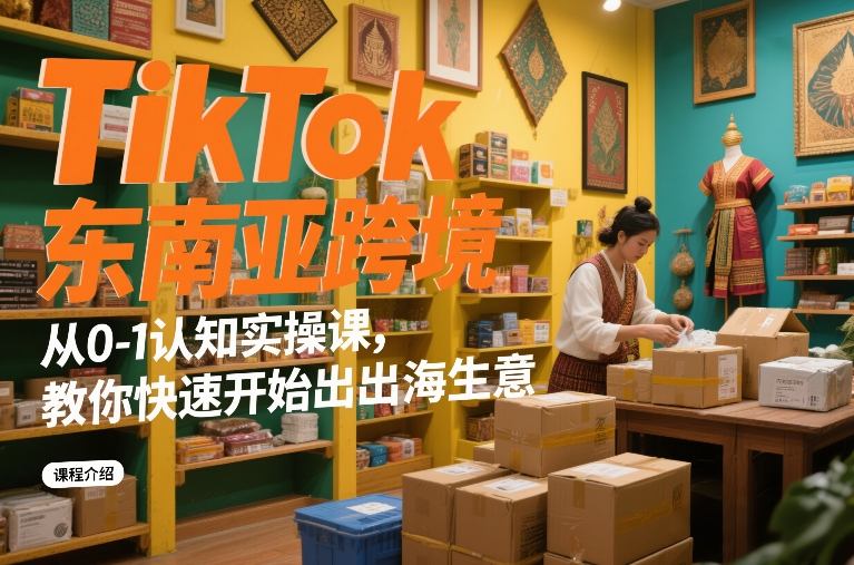 TikTok东南亚跨境从0-1认知实操课，教你快速开始出海生意-佳佳云创网