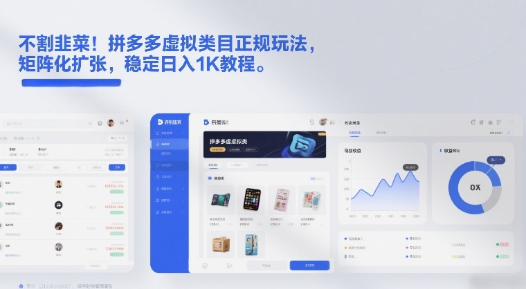 不割韭菜！拼多多虚拟类目正规玩法，矩阵化扩张，稳定日入1K教程【揭秘】-佳佳云创网