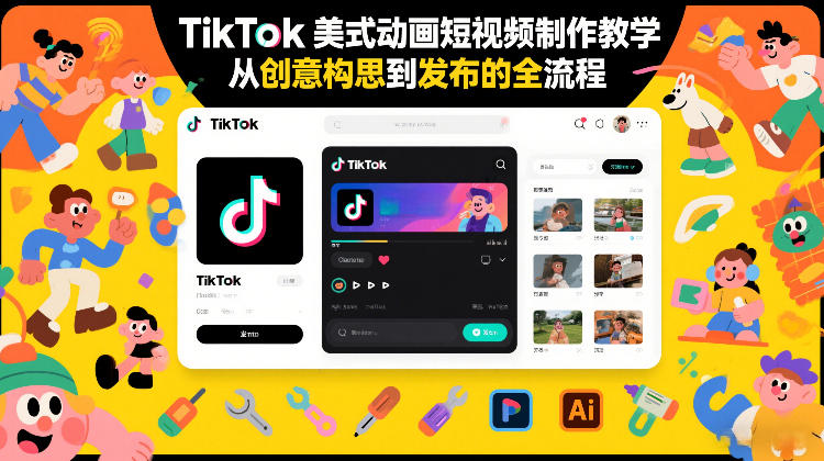 TikTok美式动画短视频制作教学，从创意构思到发布的全流程-佳佳云创网
