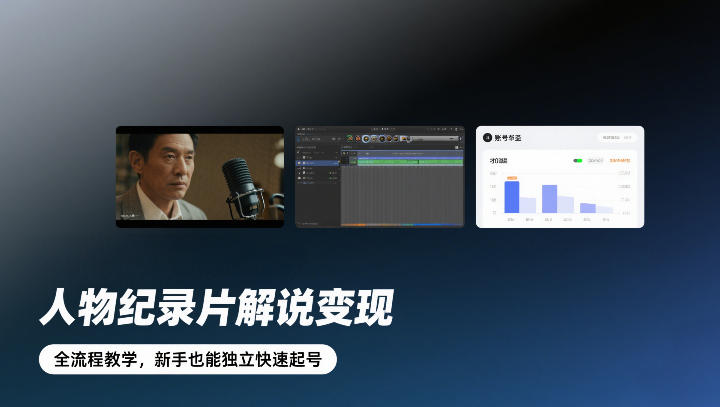 人物纪录片解说变现，全流程教学，新手也能独立快速起号-佳佳云创网