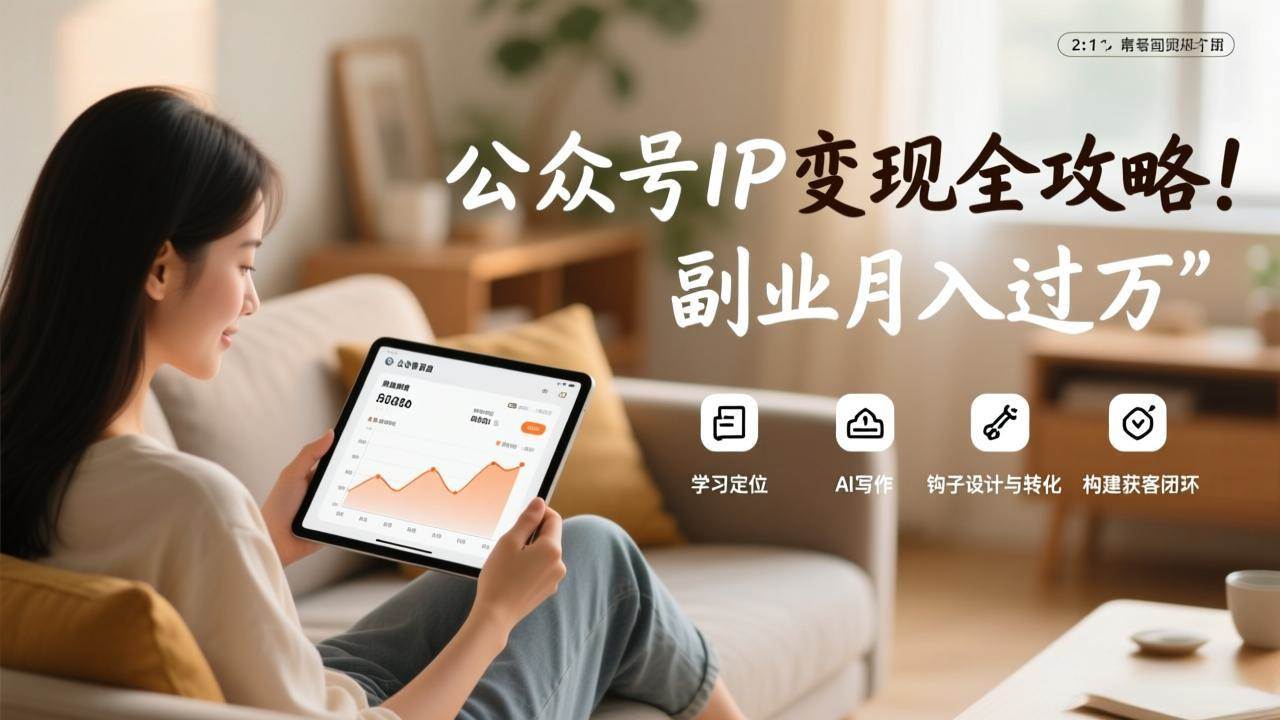 （17275期）公众号IP变现全攻略，学习定位、AI写作、钩子设计与转化，构建获客闭环，副业月入过万-佳佳云创网