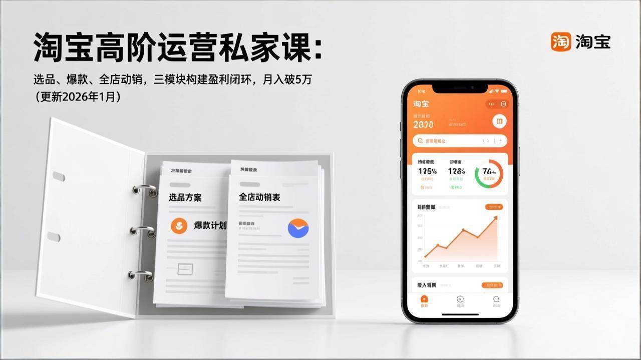 （17280期）淘宝高阶运营私家课：选品、爆款、全店动销，三模块构建盈利闭环，月入破5万（更新26年1月）-佳佳云创网