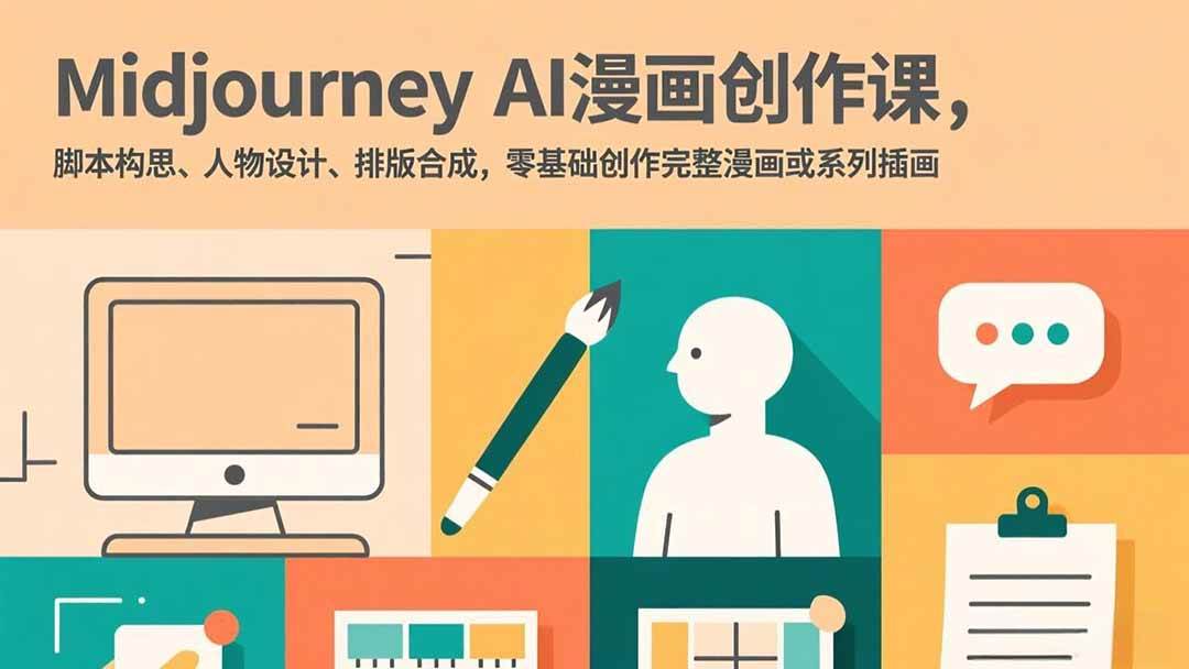 （17299期）Midjourney AI漫画创作课，脚本构思、人物设计、排版合成，零基础创作完整漫画或系列插画-佳佳云创网