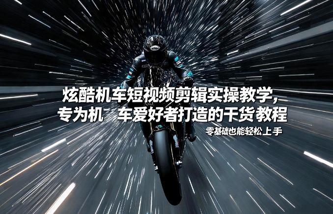 炫酷机车短视频剪辑实操教学，专为机车爱好者打造的干货教程，零基础也能轻松上手-佳佳云创网