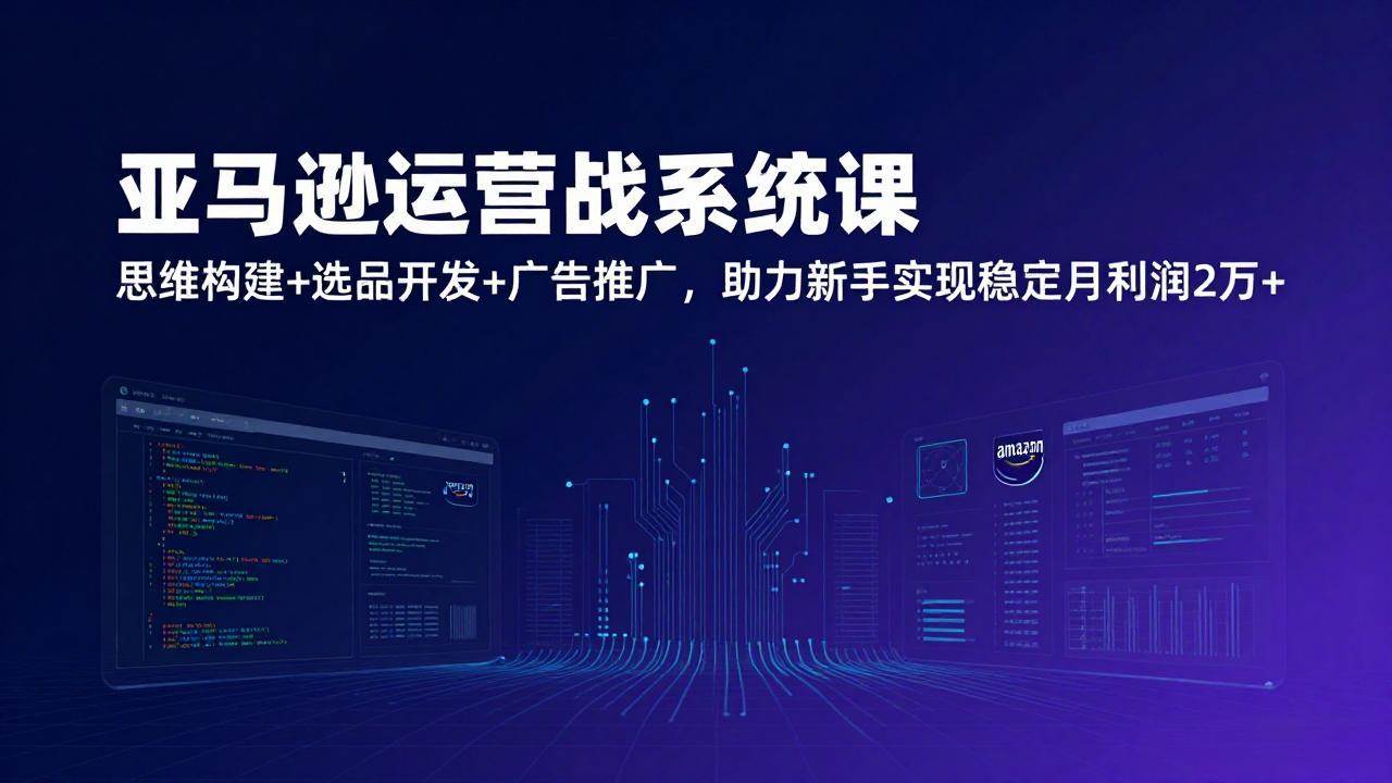 （17311期）亚马逊运营实战系统课，思维构建+选品开发+广告推广，助力新手实现稳定月利润2万+（更新）-佳佳云创网