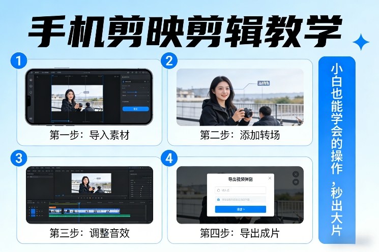 手机剪映剪辑教学，小白也能学会的操作，秒出大片-佳佳云创网
