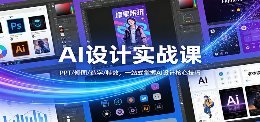AI设计实战课：PPT/修图/造字/特效，一站式掌握AI设计核心技巧-佳佳云创网