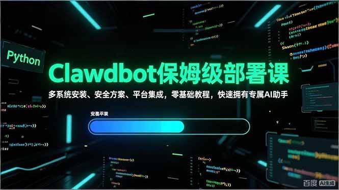 （17343期）Clawdbot保姆级部署课，多系统安装、安全方案、平台集成，零基础教程，快速拥有专属AI助手-佳佳云创网