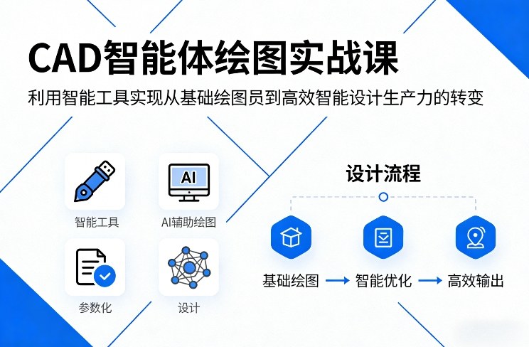 CAD智能体绘图实战课，利用智能工具，实现从基础绘图员到高效智能设计生产力的转变-佳佳云创网