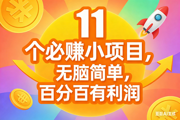 （17351期）11个必赚小项目，无脑简单，百分百有利润，副业首选，日入300+-佳佳云创网