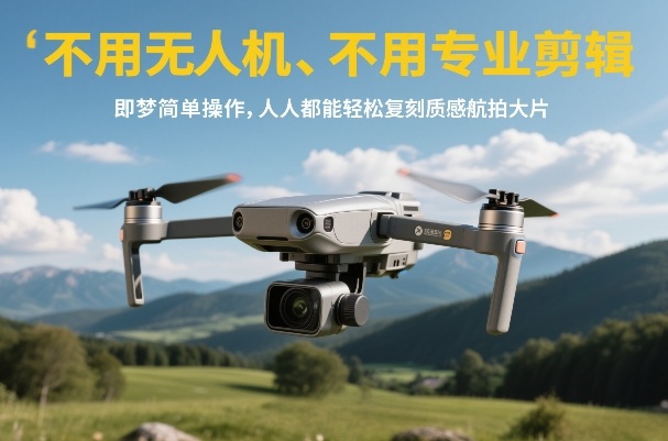不用无人机、不用专业剪辑，即梦简单操作，人人都能轻松复刻质感航拍大片-佳佳云创网