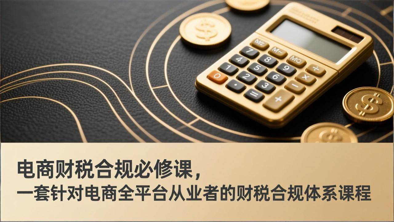 （17359期）电商财税合规必修课，是一套针对电商全平台从业者的财税合规体系课程-佳佳云创网