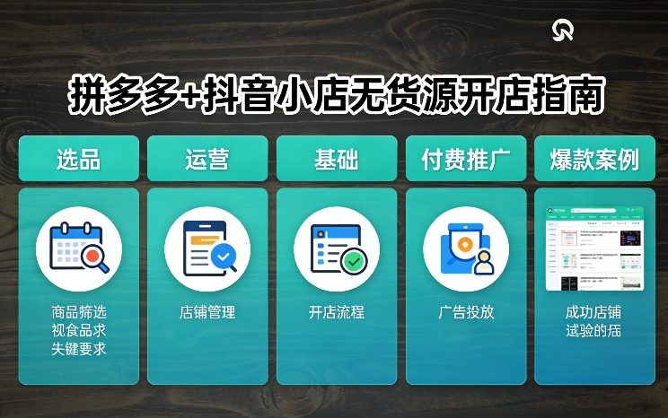 拼多多+抖音小店无货源开店，包括：选品、运营、基础、付费推广、爆款案例等(更新26年2月)-佳佳云创网