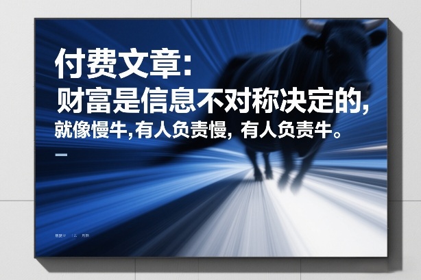 付费文章：财富是信息不对称决定的，就像慢牛，有人负责慢，有人负责牛-佳佳云创网