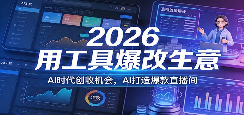 2026用工具爆改生意，AI时代创收机会，AI打造爆款直播间-佳佳云创网