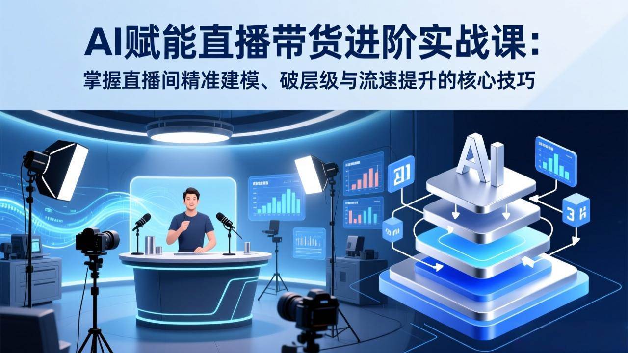 （17405期）AI赋能直播带货进阶实战课：掌握直播间精准建模、破层级与流速提升的核心技巧-佳佳云创网