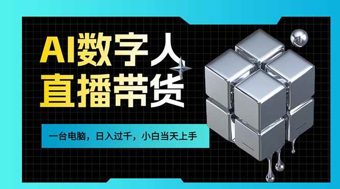 （17415期）AI数字人直播带货风口已来，一台电脑在家日入过千，小白当天上手的赚钱技能-佳佳云创网