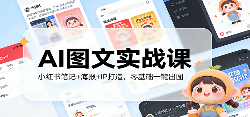 AI图文实战课：小红书笔记+海报+IP打造，零基础一键出图-佳佳云创网