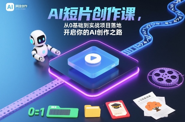 AI短片创作课，从0基础到实战项目落地，开启你的AI创作之路（更新）-佳佳云创网