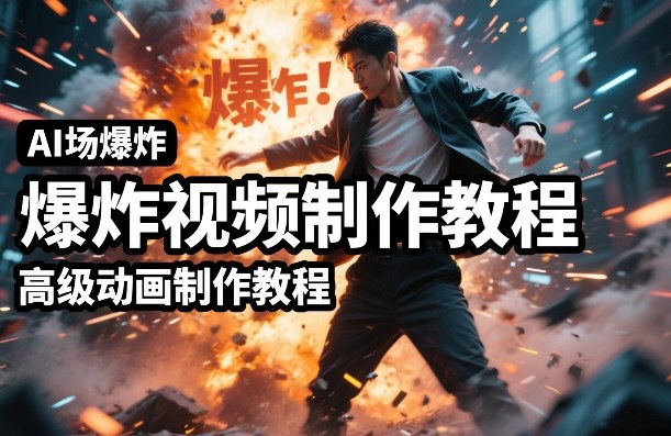 AI场景爆炸视频制作教程，利用人物实拍视频制作出高级的动画特效-佳佳云创网
