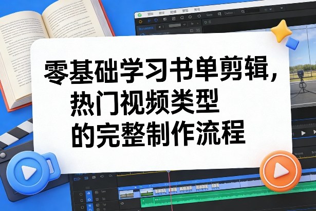 零基础学习书单剪辑，热门视频类型的完整制作流程（更新2026）-佳佳云创网