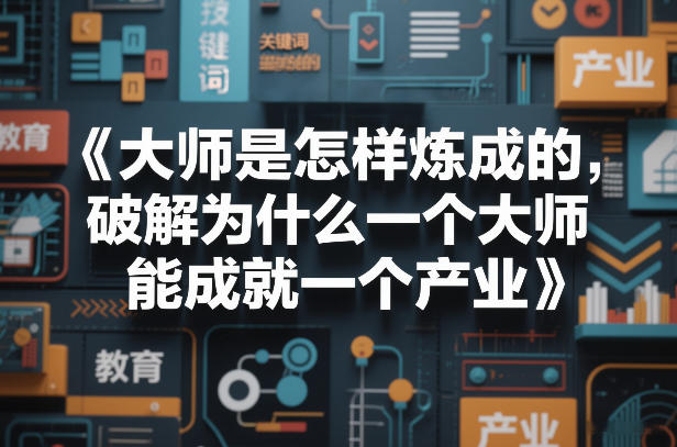 大师是怎样炼成的，破解为什么一个大师，能成就一个产业【电子书】-佳佳云创网