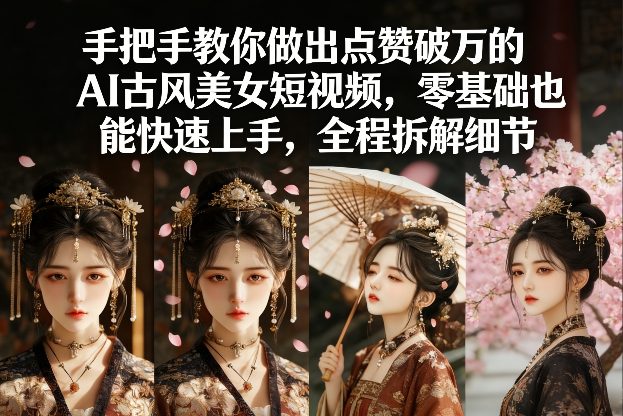 手把手教你做出点赞破万的AI古风美女短视频，零基础也能快速上手，全程拆解细节-佳佳云创网