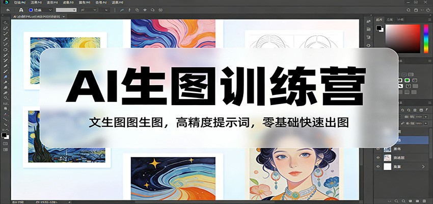 AI生图训练营：文生图图生图，高精度提示词，零基础快速出图-佳佳云创网