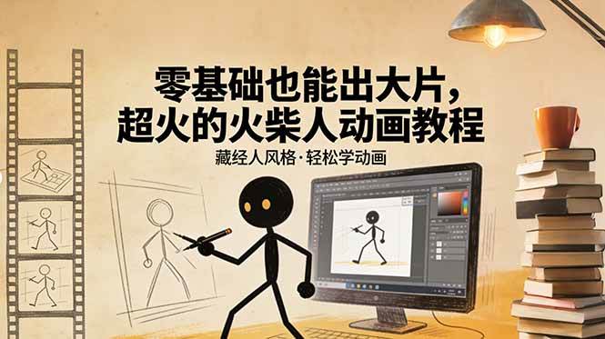 （17464期）零基础也能出大片，超火的火柴人动画教程（藏经人风格）-佳佳云创网