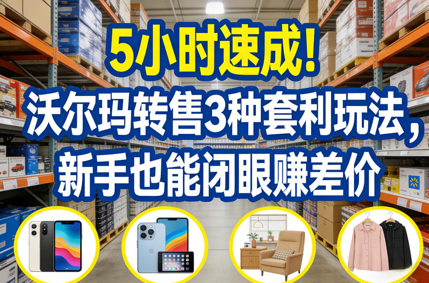5小时速成！沃尔玛转售3种套利玩法，新手也能闭眼賺差价-佳佳云创网