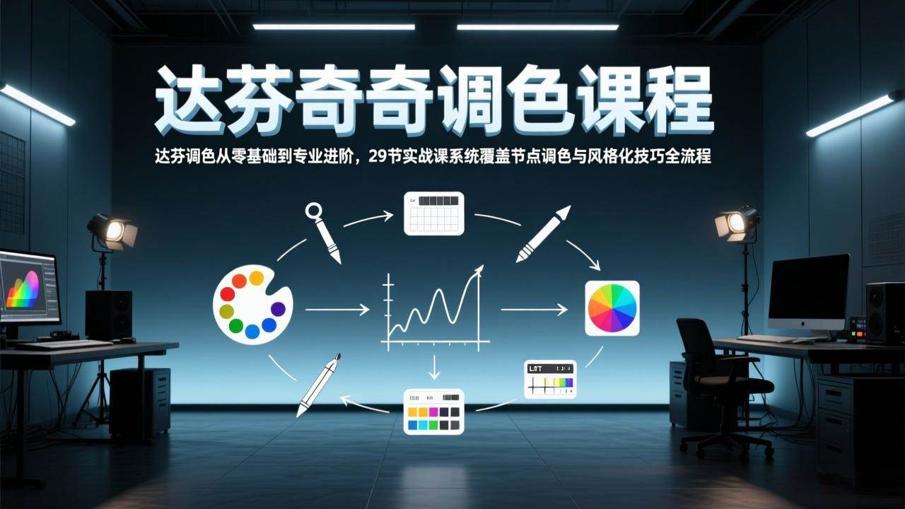 （17484期）达芬奇调色从零基础到专业进阶，29节实战课系统覆盖节点调色与风格化技巧全流程-佳佳云创网