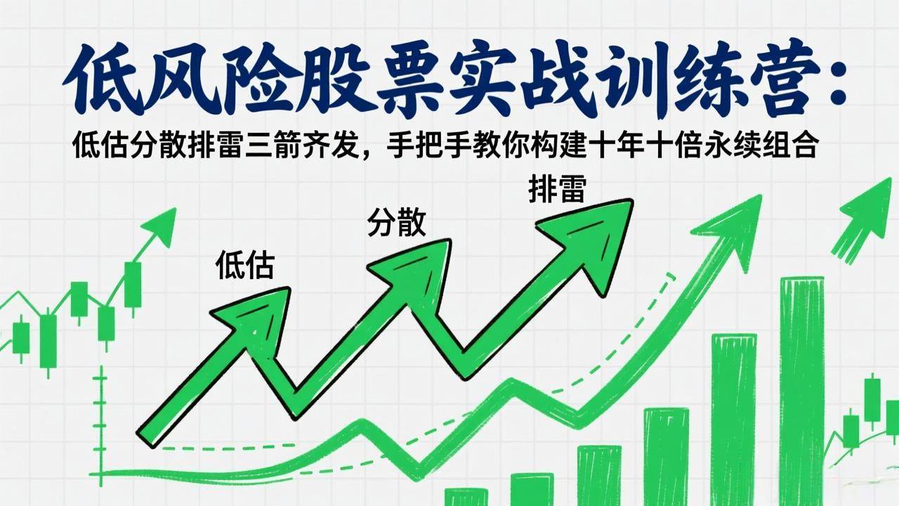 （17487期）低风险股票实战训练营：低估分散排雷三箭齐发，手把手教你构建十年十倍永续组合-佳佳云创网