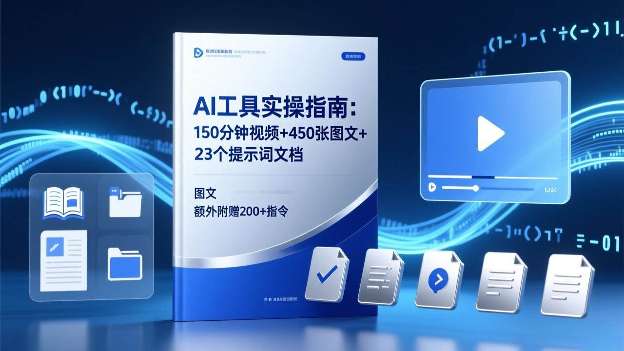 （17504期）AI工具实操指南：150分钟视频+450张图文+23个提示词文档，额外附赠200+指令-佳佳云创网